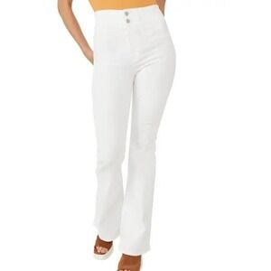 Free People Size 31 (12) White Jeans Women's We the Free Jayde Flare High waist